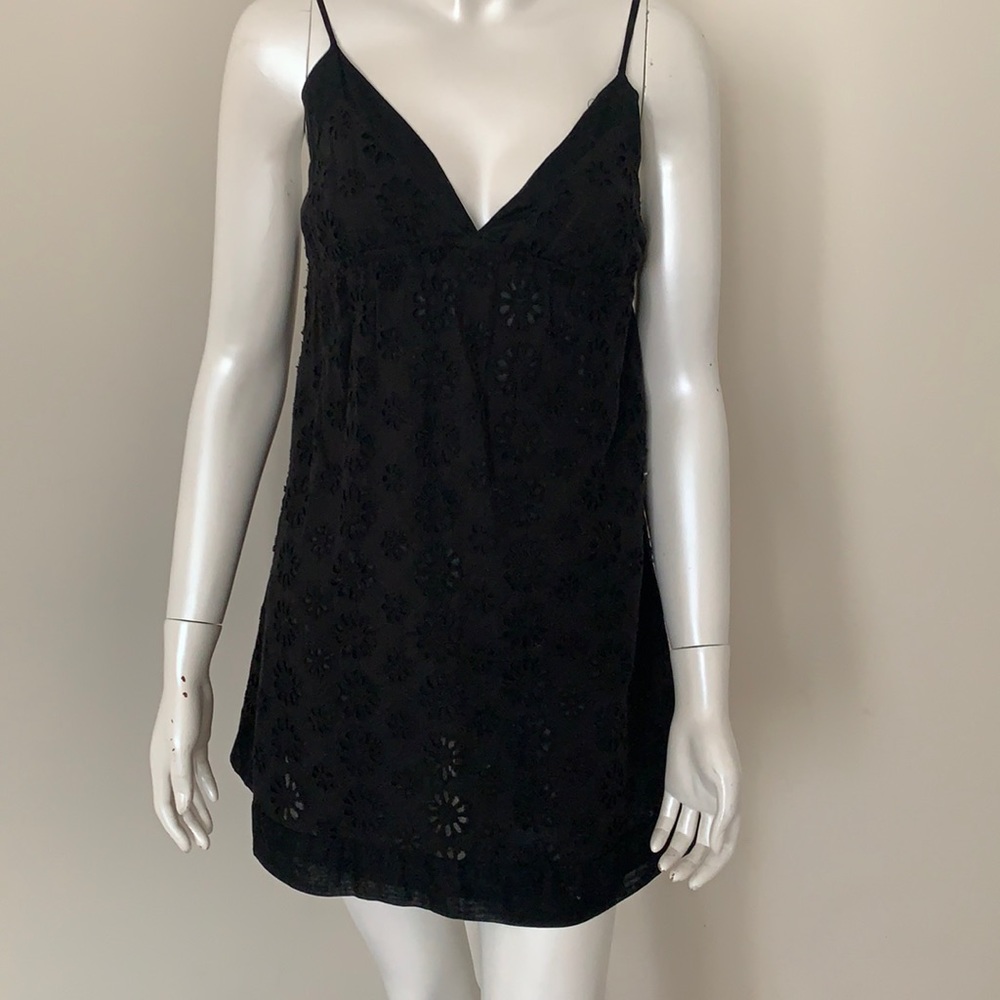 👗3/$45👗 Forever 21 Eyelet Mini Dress cotton Small Black